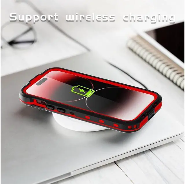 Alt view image 6 of 7 - for iPhone 15 Pro 6.1 inch Waterproof Case Magnetic, [Compatible with MagSafe][with Screen Protector][IP68 Underwater][15FT Military Dropproof][Dustproof] Phone Cover for iPhone 15 Pro 6.1" Red