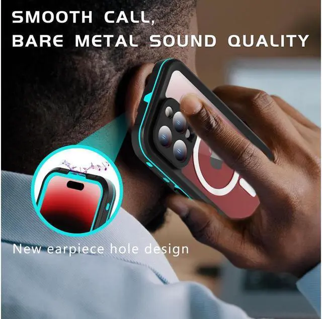 Alt view image 4 of 7 - for iPhone 15 Pro 6.1 inch Waterproof Case Magnetic, [Compatible with MagSafe][with Screen Protector][IP68 Underwater][15FT Military Dropproof][Dustproof] Phone Cover for iPhone 15 Pro 6.1" Red