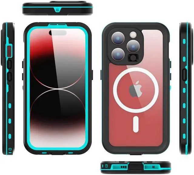 Alt view image 7 of 7 - for iPhone 15 Pro 6.1 inch Waterproof Case Magnetic, [Compatible with MagSafe][with Screen Protector][IP68 Underwater][15FT Military Dropproof][Dustproof] Phone Cover for iPhone 15 Pro 6.1" Red