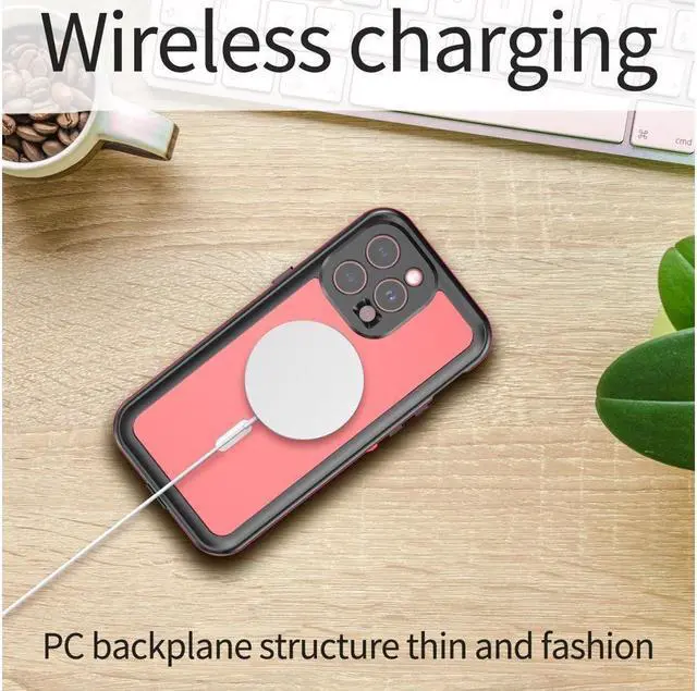 Alt view image 7 of 7 - BONAEVER for iPhone 15 Pro Max 6.7 inch Waterproof Case Magnetic [Compatible with MagSafe][with Screen Protector][IP68 Underwater][Du Standproof] Phone Cover for iPhone 15 Pro Max 6.7" Red