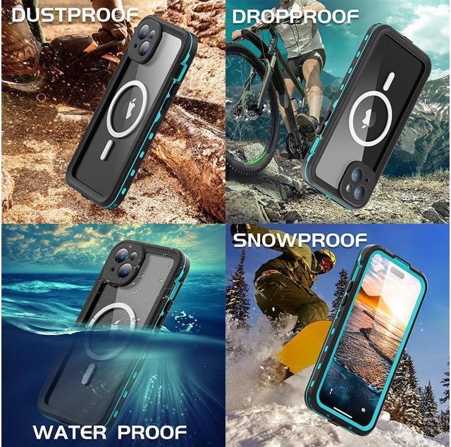 Alt view image 4 of 7 - for iPhone 15 Plus 6.7 inch Waterproof Case Magnetic, [Compatible with MagSafe][with Screen Protector][IP68 Underwater][15FT Military Dropproof][Dustproof] Phone Cover for iPhone 15 Plus 6.7" Red