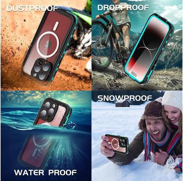 Alt view image 5 of 7 - for iPhone 15 Pro 6.1 inch Waterproof Case Magnetic, [Compatible with MagSafe][with Screen Protector][IP68 Underwater][15FT Military Dropproof][Dustproof] Phone Cover for iPhone 15 Pro 6.1" Red