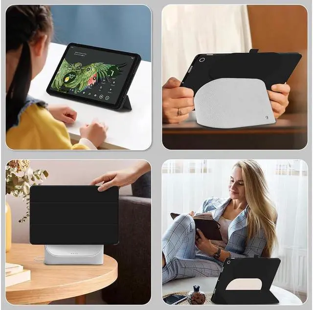 Alt view image 2 of 7 - BONAEVER for Google Pixel 2023 Case 11 inch Ultra Slim PU Leather TPU Back Shell Foldable Stand and Drop-Shockproof Case Cover Google Pixel Compatible with Charging Speaker