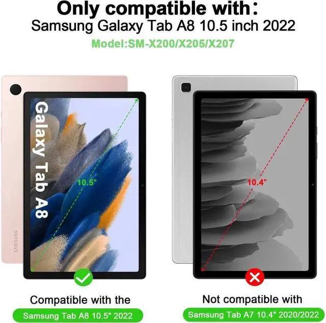 Alt view image 2 of 7 - BONAEVER Keyboard Case with Wireless Mouse Combo for Samsung Galaxy Tab A8 10.5 Inch 2022 Model SM-X200/X205/X207 Smart Folio Cover with Magnetic Wireless Keyboard Mice