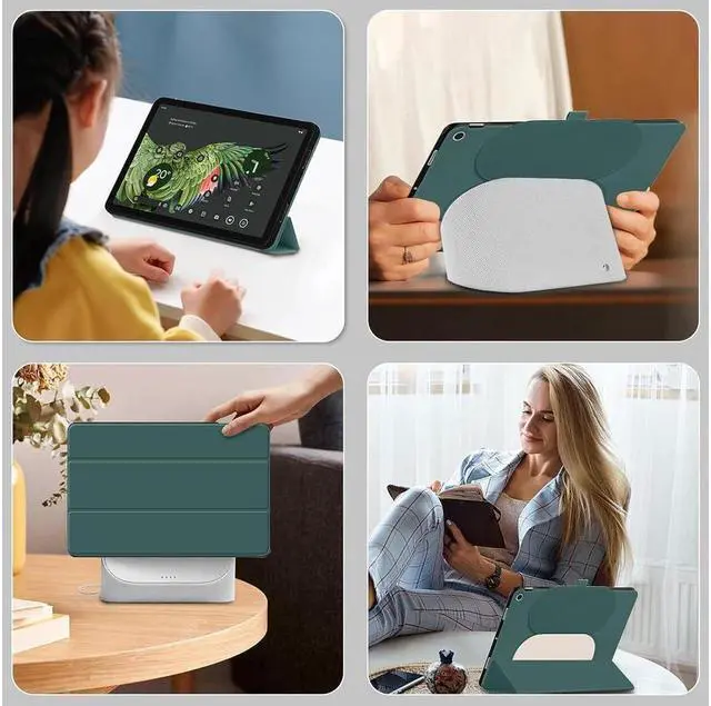 Alt view image 2 of 7 - BONAEVER for Google Pixel 2023 Case 11 inch Ultra Slim PU Leather TPU Back Shell Foldable Stand and Drop-Shockproof Case Cover Google Pixel Compatible with Charging Speaker