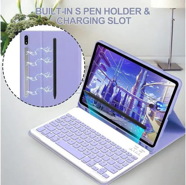 Alt view image 3 of 7 - BONAEVER Keyboard Case with Wireless Mouse Combo for Samsung Galaxy Tab S9 11 Inch 2023 Model SM-X710 SM-X716B SM-X718U Smart Folio Cover with Magnetic Wireless Bluetooth Keyboard