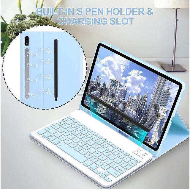 Alt view image 4 of 7 - BONAEVER Keyboard Case with Wireless Mouse Combo for Samsung Galaxy Tab S9 Plus 12.4 inch 2023 SM-X810 SM-X816B SM-X818U Smart Folio Cover with Magnetic Wireless Keyboard