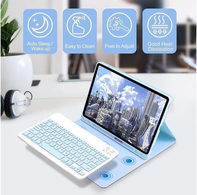 Alt view image 3 of 7 - BONAEVER Keyboard Case with Wireless Mouse Combo for Samsung Galaxy Tab S9 Plus 12.4 inch 2023 SM-X810 SM-X816B SM-X818U Smart Folio Cover with Magnetic Wireless Keyboard