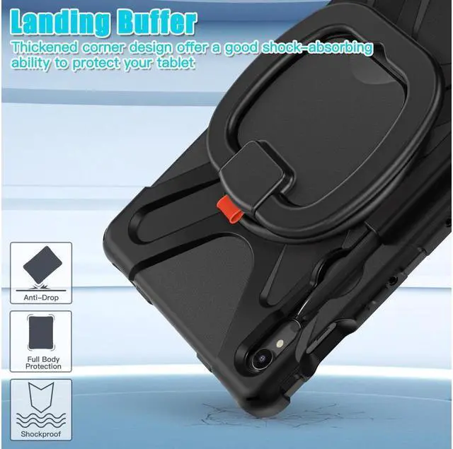 Alt view image 3 of 7 - Samsung Galaxy Tab S9 2023 / S8 2022 / S7 11 inch 2020 Case with S Pen Holder SM-X710/X716B/X718U/SM-X700/SM-706/SM-T870/SM-T875/SM-T878, Shockproof Protective Cover with Hand/Shoulder Strap, Stand