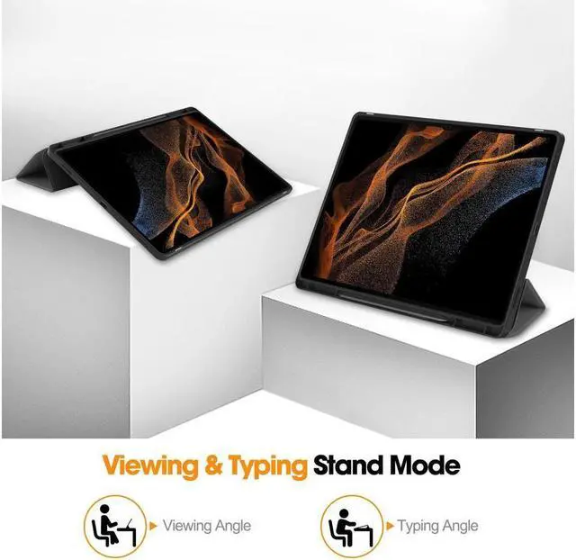 Alt view image 3 of 7 - BONAEVER Protective Case for Samsung Galaxy Tab S10 Ultra 2024/ S9 Ultra 2023/ S8 Ultra 2022 14.6 Inch Folio Slim Stand Cover with with Pencil Holder Stylus Pen
