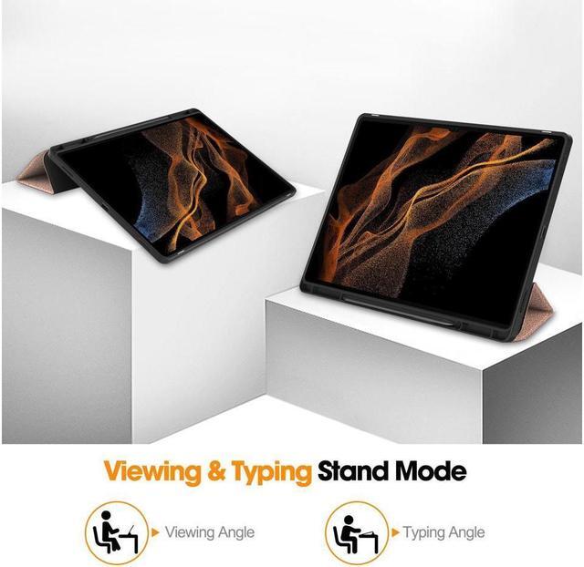 Alt view image 3 of 7 - BONAEVER Protective Case for Samsung Galaxy Tab S9 Ultra 14.6 inch 2023 SM-X910 SM-X916B SM-X918U Folio Slim Stand Cover with with Pencil Holder Stylus Pen