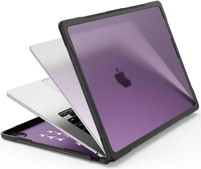Alt view image 2 of 7 - BONAEVER For Macbook Air 15 inch Case 2025 2024 2023 A3241 M4 A3114 M3 A2941 M2 with Liquid Retina Display Touch ID Rugged Hard Shockproof Cover with Stand and Keyboard Skin Type C Adapter