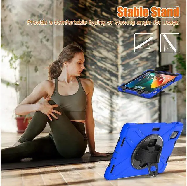 Alt view image 3 of 7 - BONAEVER Protective Case for Xiaomi Mi Pad 5 / Mi Pad 5 Pro 11 inch 2021 with Pencil Holder & Stand and Portable ShockProof Cover with Rotatable Handle Shoulder Strap Stylus Pen