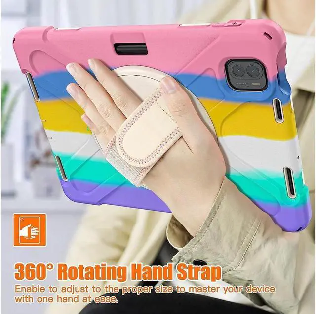 Alt view image 3 of 7 - BONAEVER Protective Case for Xiaomi Mi Pad 5 / Mi Pad 5 Pro 11 inch 2021 with Pencil Holder & Stand and Portable ShockProof Cover with Rotatable Handle Shoulder Strap Stylus Pen
