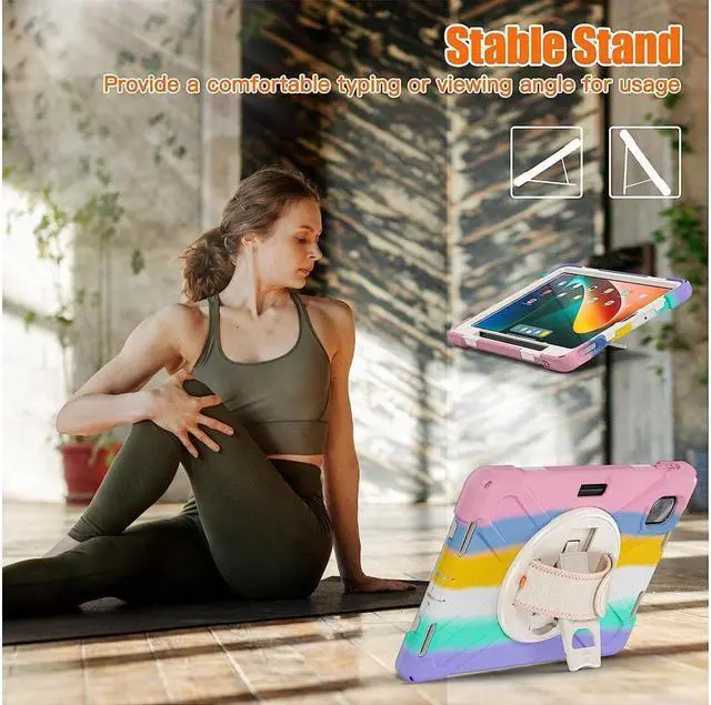 Alt view image 5 of 7 - BONAEVER Protective Case for Xiaomi Mi Pad 5 / Mi Pad 5 Pro 11 inch 2021 with Pencil Holder & Stand and Portable ShockProof Cover with Rotatable Handle Shoulder Strap Stylus Pen