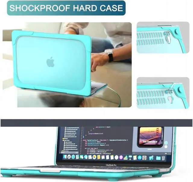 Alt view image 6 of 7 - BONAEVER For MacBook Pro 13 inch Case 2022 2020 Release Model A2338 M2 M1 A2289 A2251 Plastic Hard Shell Shockproof Cover with Fold Stand and & Keyboard Cover