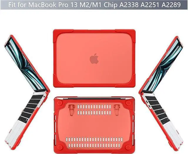 Alt view image 7 of 7 - BONAEVER For MacBook Pro 13 inch Case 2022 2020 Release Model A2338 M2 M1 A2289 A2251 Plastic Hard Shell Shockproof Cover with Fold Stand and & Keyboard Cover