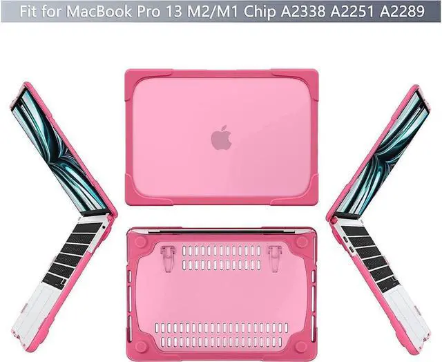 Alt view image 5 of 7 - BONAEVER For MacBook Pro 13 inch Case 2022 2020 Release Model A2338 M2 M1 A2289 A2251 Plastic Hard Shell Shockproof Cover with Fold Stand and & Keyboard Cover