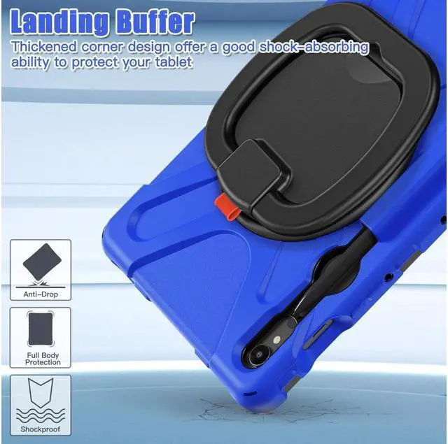 Alt view image 3 of 7 - BONAEVER Case for Samsung Galaxy Tab S10 FE 10.9" 2025/S9 FE 10.9 Inch/ S9 11 Inch 2023/S8 11 inch 2022/S7 2020 11" with S Pen Holder Shockproof Protective Cover with Hand/Shoulder Strap Stand
