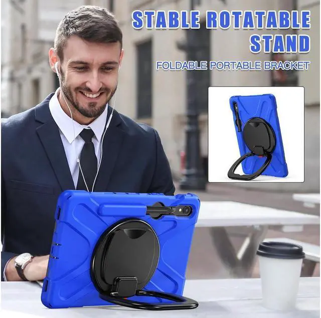 Alt view image 4 of 7 - BONAEVER Case for Samsung Galaxy Tab S10 FE 10.9" 2025/S9 FE 10.9 Inch/ S9 11 Inch 2023/S8 11 inch 2022/S7 2020 11" with S Pen Holder Shockproof Protective Cover with Hand/Shoulder Strap Stand