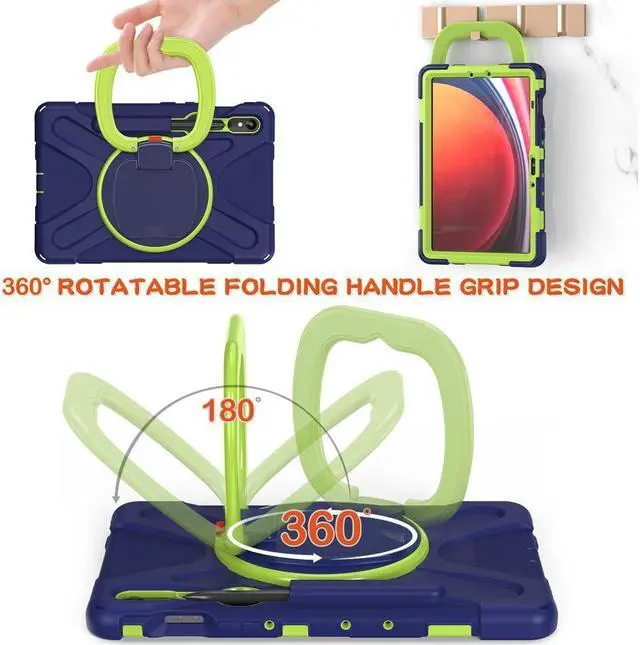 Alt view image 2 of 7 - Samsung Galaxy Tab S9  2023 / S8 2022 / S7 11 inch 2020 Case with S Pen Holder SM-X710/X716B/X718U/SM-X700/SM-706/SM-T870/SM-T875/SM-T878, Shockproof Protective Cover with Hand/Shoulder Strap, Stand