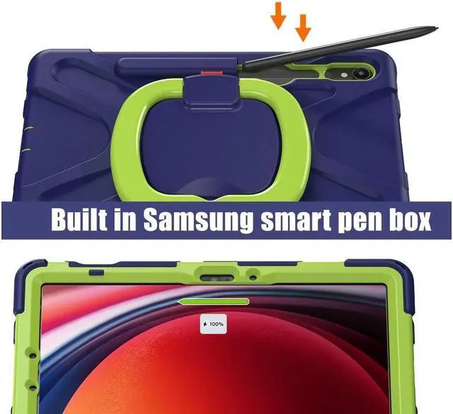 Alt view image 6 of 7 - Samsung Galaxy Tab S9  2023 / S8 2022 / S7 11 inch 2020 Case with S Pen Holder SM-X710/X716B/X718U/SM-X700/SM-706/SM-T870/SM-T875/SM-T878, Shockproof Protective Cover with Hand/Shoulder Strap, Stand