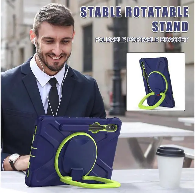 Alt view image 5 of 7 - Samsung Galaxy Tab S9  2023 / S8 2022 / S7 11 inch 2020 Case with S Pen Holder SM-X710/X716B/X718U/SM-X700/SM-706/SM-T870/SM-T875/SM-T878, Shockproof Protective Cover with Hand/Shoulder Strap, Stand