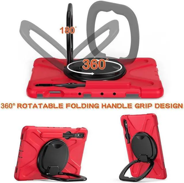 Alt view image 2 of 7 - Samsung Galaxy Tab S9 2023 / S8 2022 / S7 11 inch 2020 Case with S Pen Holder SM-X710/X716B/X718U/SM-X700/SM-706/SM-T870/SM-T875/SM-T878, Shockproof Protective Cover with Hand/Shoulder Strap, Stand