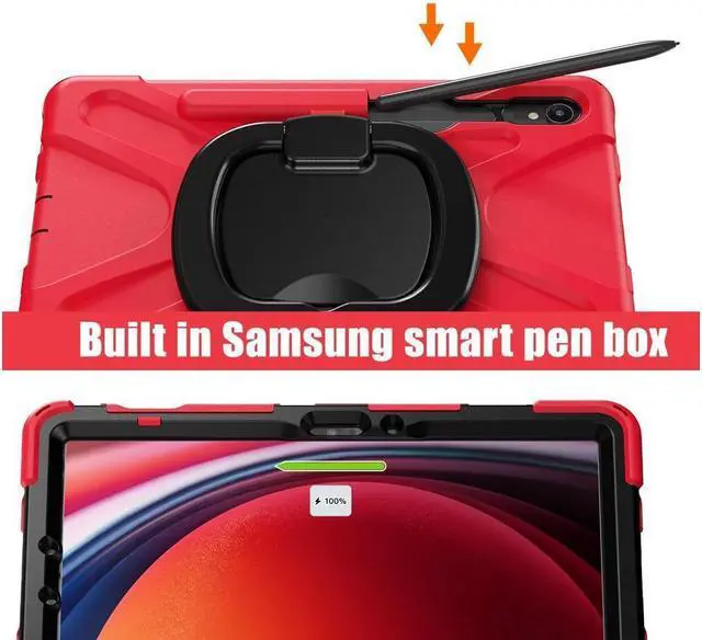 Alt view image 6 of 7 - Samsung Galaxy Tab S9 2023 / S8 2022 / S7 11 inch 2020 Case with S Pen Holder SM-X710/X716B/X718U/SM-X700/SM-706/SM-T870/SM-T875/SM-T878, Shockproof Protective Cover with Hand/Shoulder Strap, Stand