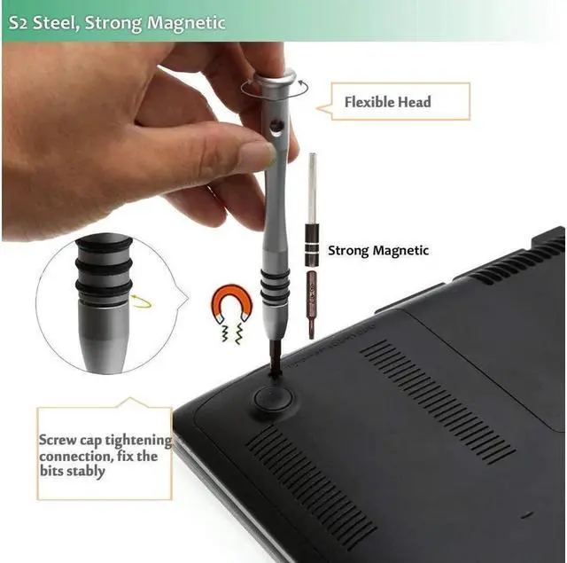 Alt view image 6 of 7 - BONAEVER Precision Screwdriver Set 60 in 1 Magnetic Driver Kit with 56 Mini Multi Bit Sets Professional Repair Tool Kit for Iphone Ipad Macbook PC Laptop PS4 Xbox Watches Smartphones