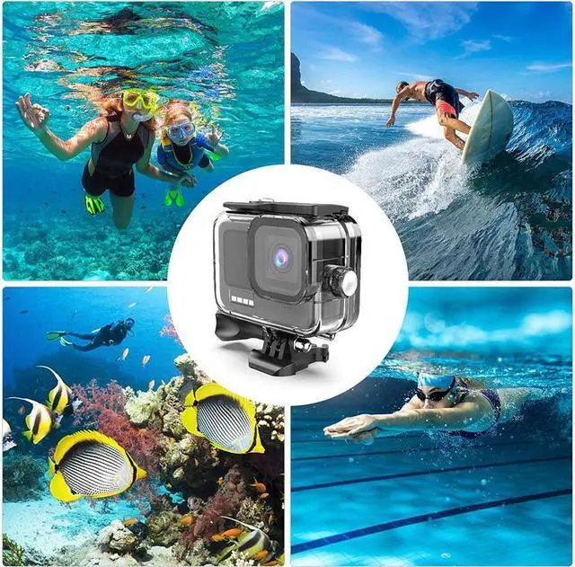 Alt view image 6 of 6 - BONAEVER Waterproof Case for GoPro Hero 12 / Hero 11 / Hero 10 / Hero 9 Black 60M/196FT Underwater Protective Dive Housing Shell with Bracket Mount Accessories for Go Pro Hero 12/11/10/9 Action Camera