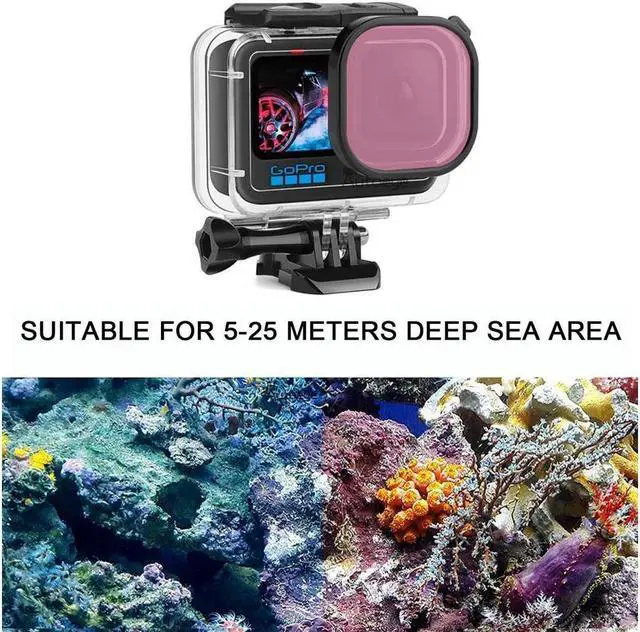 Alt view image 5 of 6 - BONAEVER Waterproof Housing for GoPro Hero 12 Black / Hero 11 Black / Hero 10 Black / Hero 9 Black Protective 60m Underwater Dive Case Shell with 3 Pack Filters 12 PCS Anti- Fog Inserts