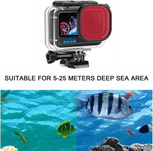 Alt view image 6 of 6 - BONAEVER Waterproof Housing for GoPro Hero 12 Black / Hero 11 Black / Hero 10 Black / Hero 9 Black Protective 60m Underwater Dive Case Shell with 3 Pack Filters 12 PCS Anti- Fog Inserts