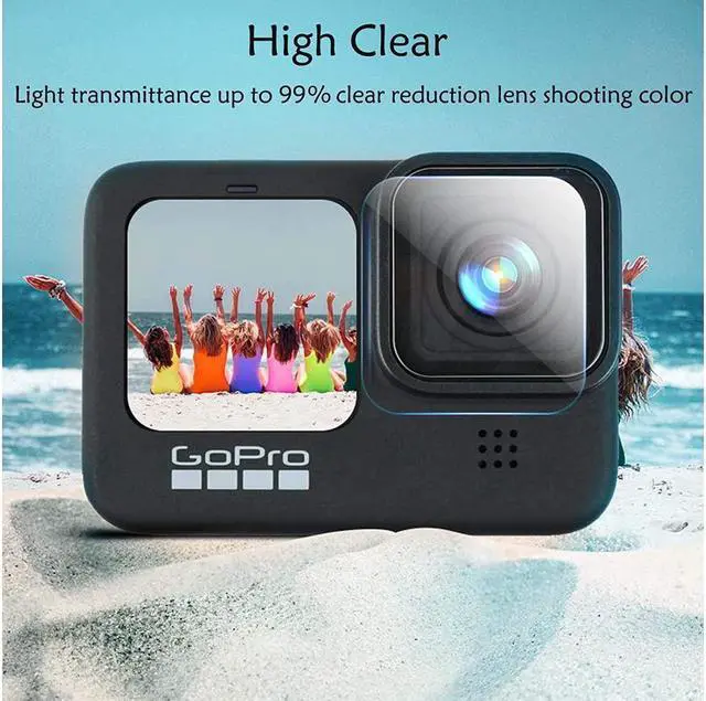 Alt view image 7 of 7 - BONAEVER [9pcs] Hero 11 10 9 Screen Protector for GoPro Hero 12 11 10 9 Black Ultra Clear Tempered Glass Screen Protector + Tempered Glass Lens Protector + Tempered Glass Front LCD Display Film