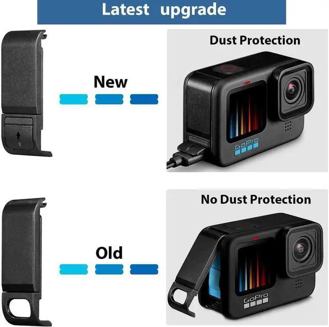 Alt view image 2 of 6 - BONAEVER Aluminium Alloy Replacement Battery Door for GoPro Hero 12/Hero 11/ Hero10 / Hero 9 Black Removable Side Cover for Gopro Hero12 Hero11 Hero10 Hero9 Accessories
