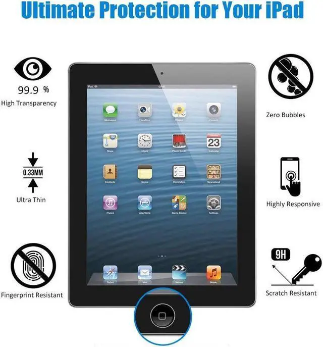 Alt view image 2 of 7 - BONAEVER For iPad 2 3 4 Glass Screen Protector Film 9H HD Premium Tempered Glass Screen Protector for Apple iPad 2 / iPad 3 / iPad 4