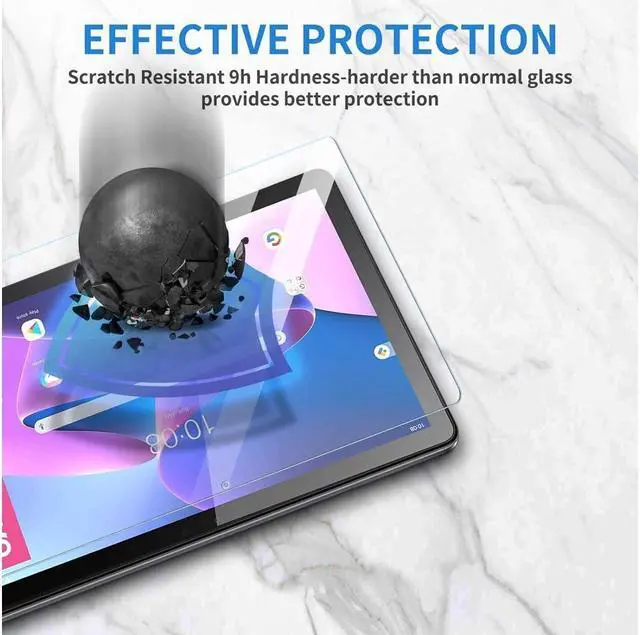 Alt view image 2 of 7 - BONAEVER [2-Pack] Screen Protector for Lenovo Tab M10 10.1 inch 2019/2018 Model TB-X605F/TB-X605L/TB-X505F/TB-X505L Tempered Glass Screen Protector Film S Pen Compatible Anti-Fingerprint Anti-Scratch