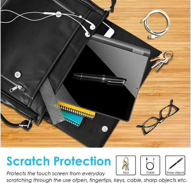 Alt view image 6 of 7 - BONAEVER [2-Pack] Screen Protector for Lenovo Yoga Smart Tab YT-X705 / Lenovo Yoga Tab 5 10.1 Inch 2019 YT-X705F Tempered Glass Screen Protector Film S Pen Compatible Anti-Fingerprint Anti-Scratch