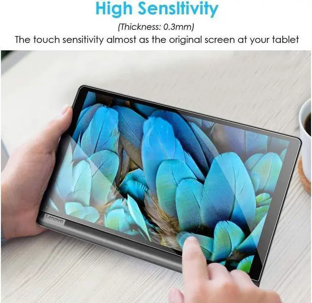 Alt view image 5 of 7 - BONAEVER [2-Pack] Screen Protector for Lenovo Yoga Smart Tab YT-X705 / Lenovo Yoga Tab 5 10.1 Inch 2019 YT-X705F Tempered Glass Screen Protector Film S Pen Compatible Anti-Fingerprint Anti-Scratch