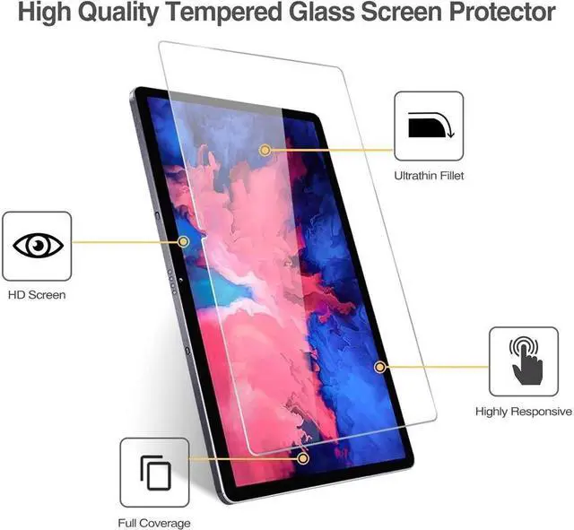 Alt view image 3 of 7 - [2-Pack] Screen Protector for Lenovo Tab P11 Plus 2021 (TB-J616F / TB-J616X) & Tab P11 11 inch 2020 (TB-J606F TB-J606X) Tempered Glass Screen Protector Film, S Pen Compatible, Anti-Fingerprint