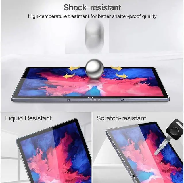 Alt view image 5 of 7 - [2-Pack] Screen Protector for Lenovo Tab P11 Plus 2021 (TB-J616F / TB-J616X) & Tab P11 11 inch 2020 (TB-J606F TB-J606X) Tempered Glass Screen Protector Film, S Pen Compatible, Anti-Fingerprint