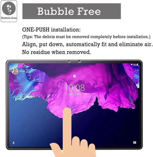 Alt view image 3 of 7 - [2-Pack] Screen Protector for Lenovo Tab P11 Pro 11.5 inch 2020 TB-J706F / TB-J706L Tempered Glass Screen Protector Film, S Pen Compatible, Anti-Fingerprint, Anti-Scratch
