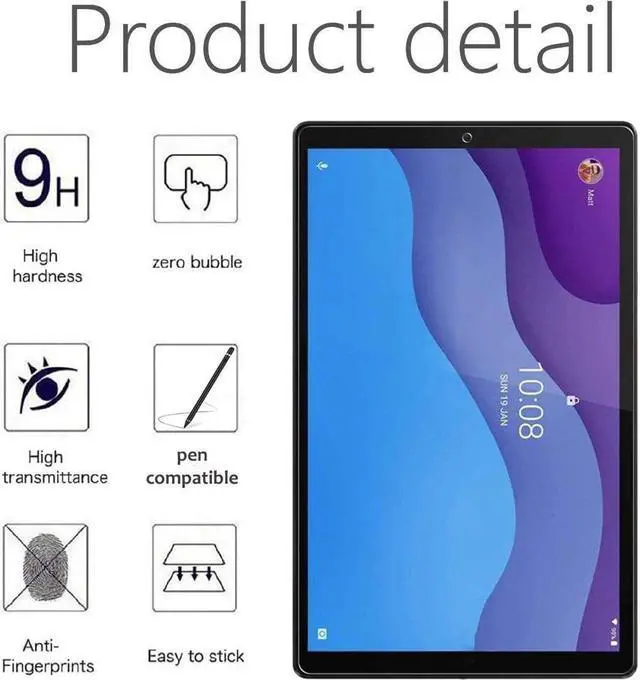 Alt view image 3 of 7 - [2-Pack] Screen Protector for Lenovo Tab M10 HD Case 2nd Gen 10.1 Inch 2020 TB-X306 TB-X306F TB-X306X Tempered Glass Screen Protector Film, S Pen Compatible, Anti-Fingerprint, Anti-Scratch