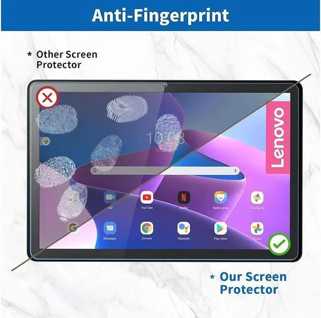 Alt view image 6 of 7 - [2-Pack] Screen Protector for Lenovo Tab M10 HD 10.1 inch 2019 2018 TB-X505L/X505F, TB-X605L/X605F Tempered Glass Screen Protector Film, S Pen Compatible, Anti-Fingerprint, Anti-Scratch
