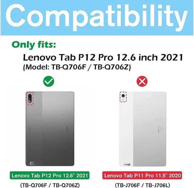 Alt view image 2 of 7 - [2-Pack] Screen Protector for Lenovo Tab P12 Pro 12.6 Inch 2021 TB-Q706F / TB-Q706Z Tempered Glass Screen Protector Film, S Pen Compatible, Anti-Fingerprint, Anti-Scratch