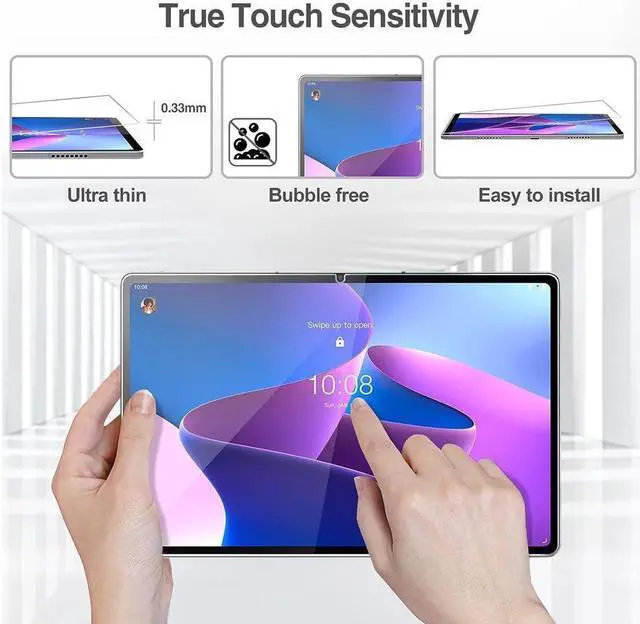 Alt view image 4 of 7 - [2-Pack] Screen Protector for Lenovo Tab P12 Pro 12.6 Inch 2021 TB-Q706F / TB-Q706Z Tempered Glass Screen Protector Film, S Pen Compatible, Anti-Fingerprint, Anti-Scratch