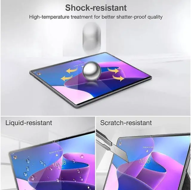 Alt view image 6 of 7 - [2-Pack] Screen Protector for Lenovo Tab P12 Pro 12.6 Inch 2021 TB-Q706F / TB-Q706Z Tempered Glass Screen Protector Film, S Pen Compatible, Anti-Fingerprint, Anti-Scratch