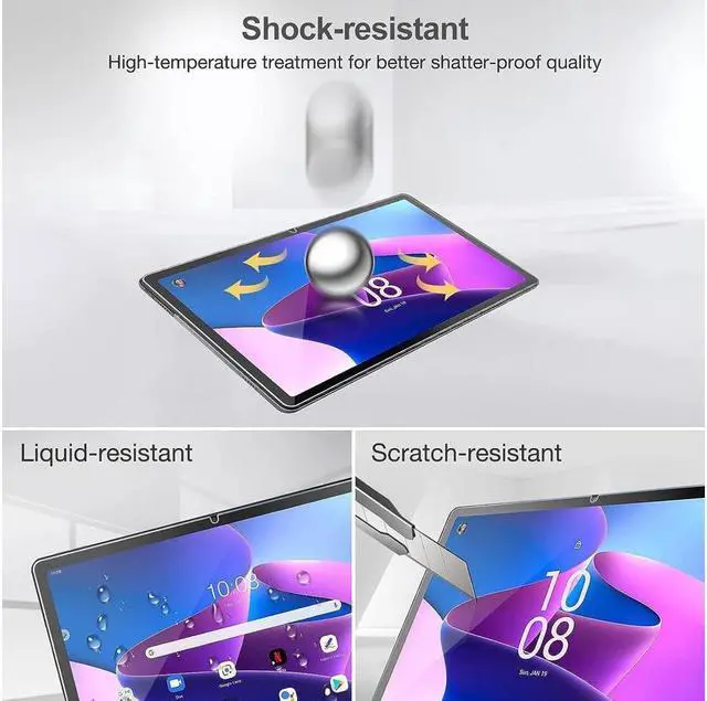 Alt view image 6 of 7 - [2-Pack] Screen Protector for Lenovo Tab M10 Plus 3rd Gen 10.6 Inch 2022 TB125FU / TB128FU / TB128XU Tempered Glass Screen Protector Film, S Pen Compatible, Anti-Fingerprint, Anti-Scratch