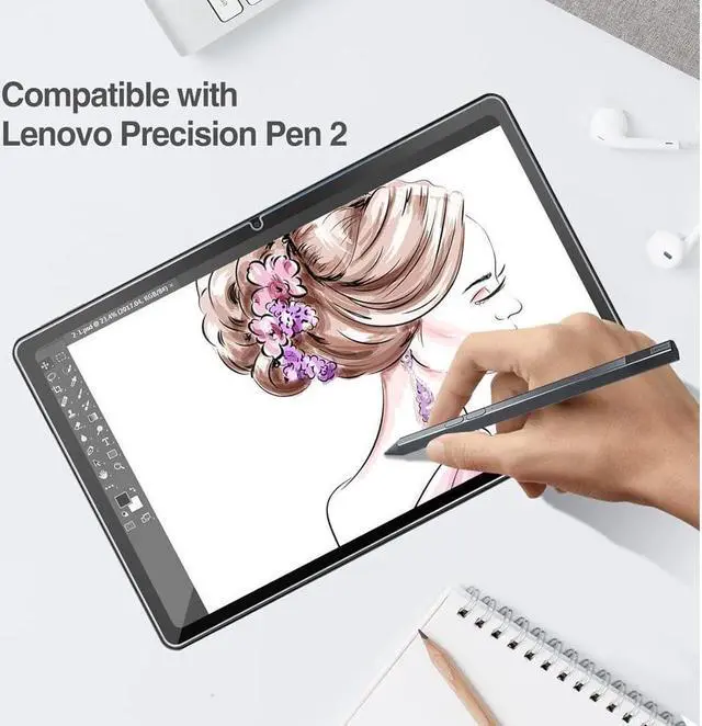 Alt view image 7 of 7 - [2-Pack] Screen Protector for Lenovo Tab M10 Plus 3rd Gen 10.6 Inch 2022 TB125FU / TB128FU / TB128XU Tempered Glass Screen Protector Film, S Pen Compatible, Anti-Fingerprint, Anti-Scratch