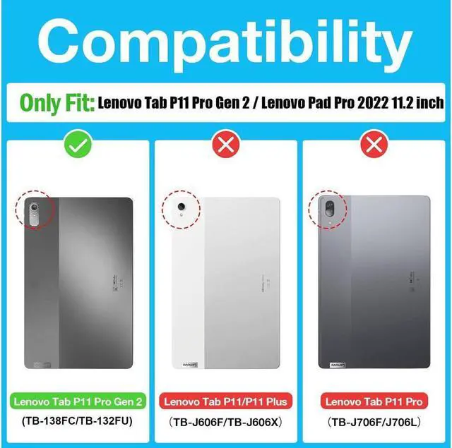 Alt view image 2 of 7 - [2-Pack] Screen Protector for Lenovo Tab P11 Pro Gen 2 / Lenovo Pad Pro 2022 11.2 inch Tempered Glass Screen Protector Film, S Pen Compatible, Anti-Fingerprint, Anti-Scratch